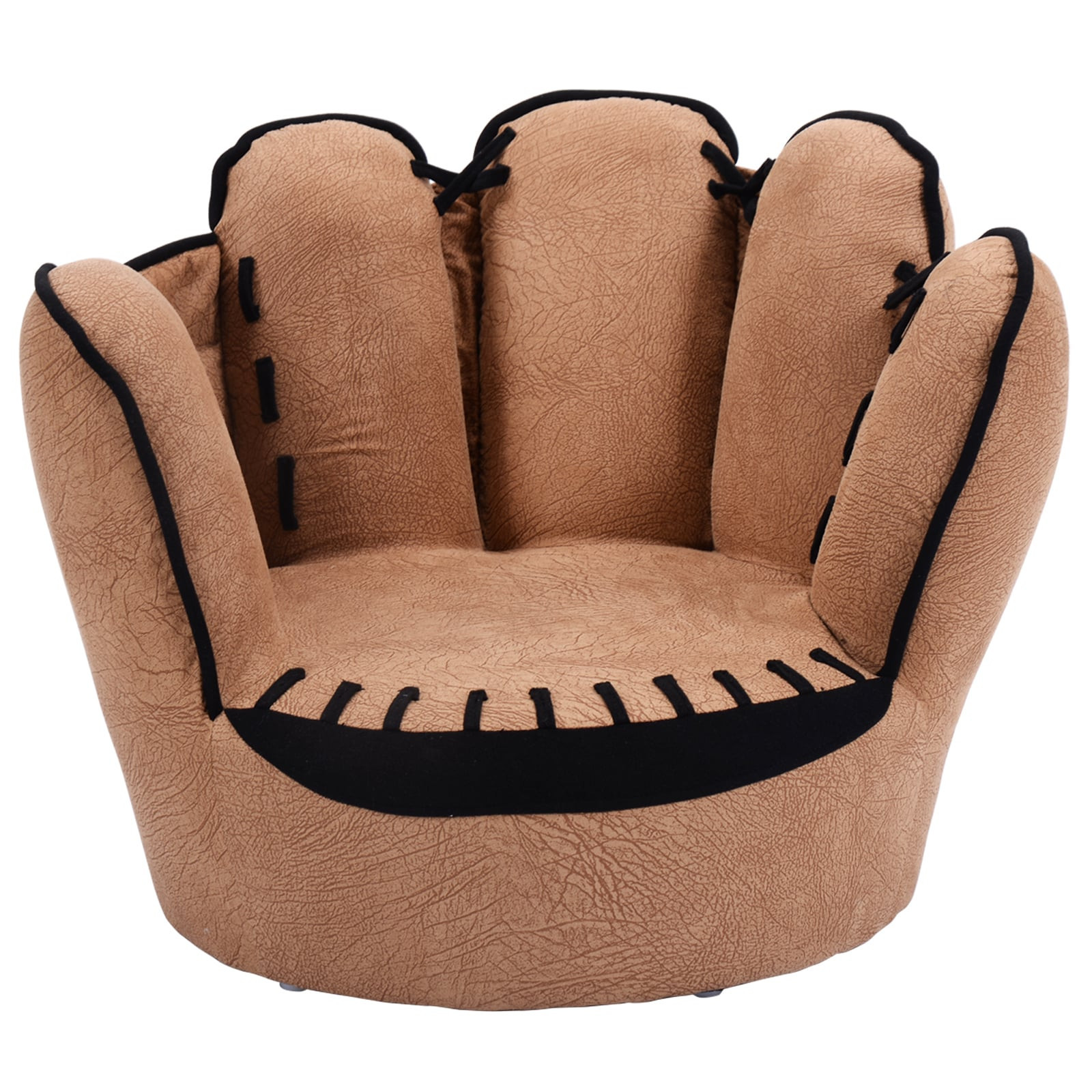Slickblue 17.5 Inch H- Brown Upholstered Kids Sofa Chair Five Fingers Baseball Glove Shape for Bedroom Playroom or Reading Corner one_size | Lowe's