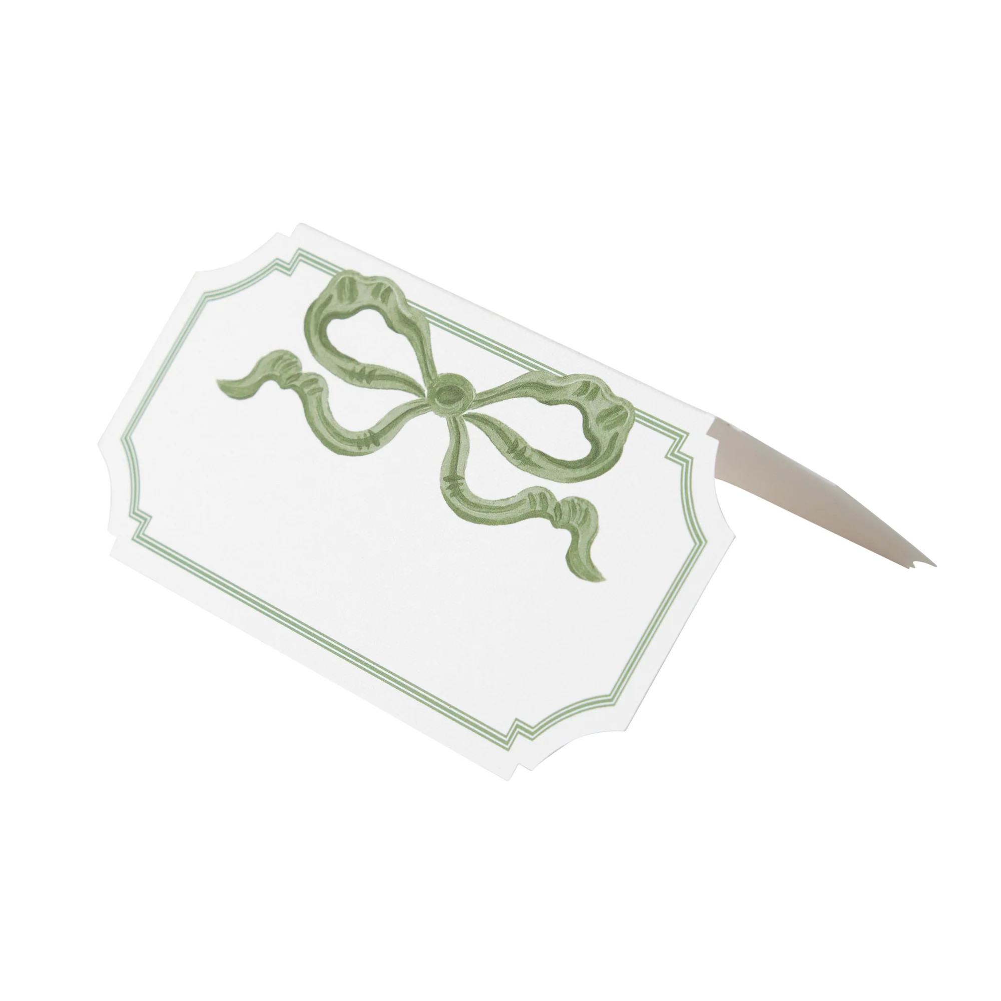 Green Bow Die Cut Placecards | Caitlin Wilson Design