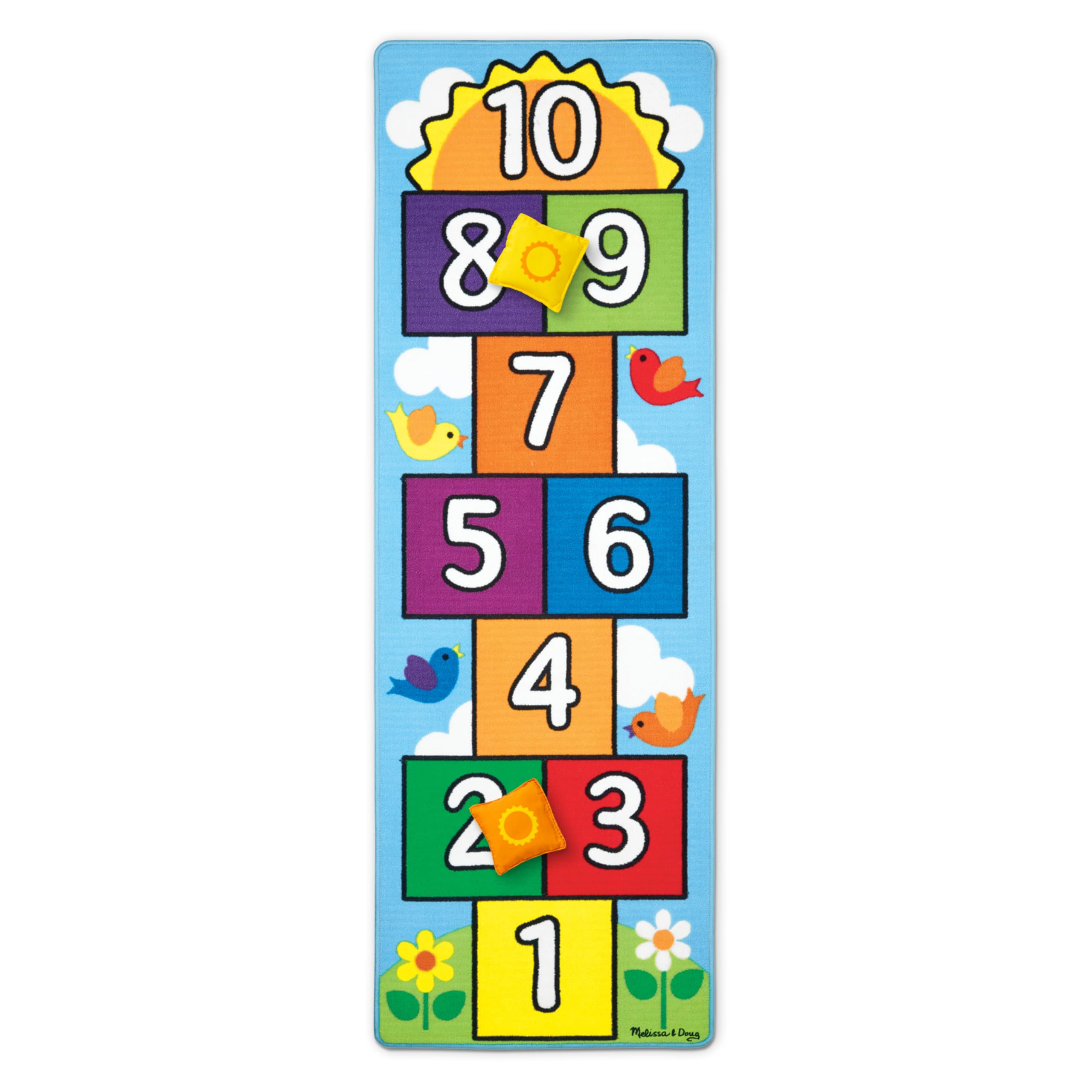Melissa & Doug Hop and Count Hopscotch Game Rug (3 pcs, 78.5 x 26.5 inches) Classic Hopscotch Rug... | Amazon (US)