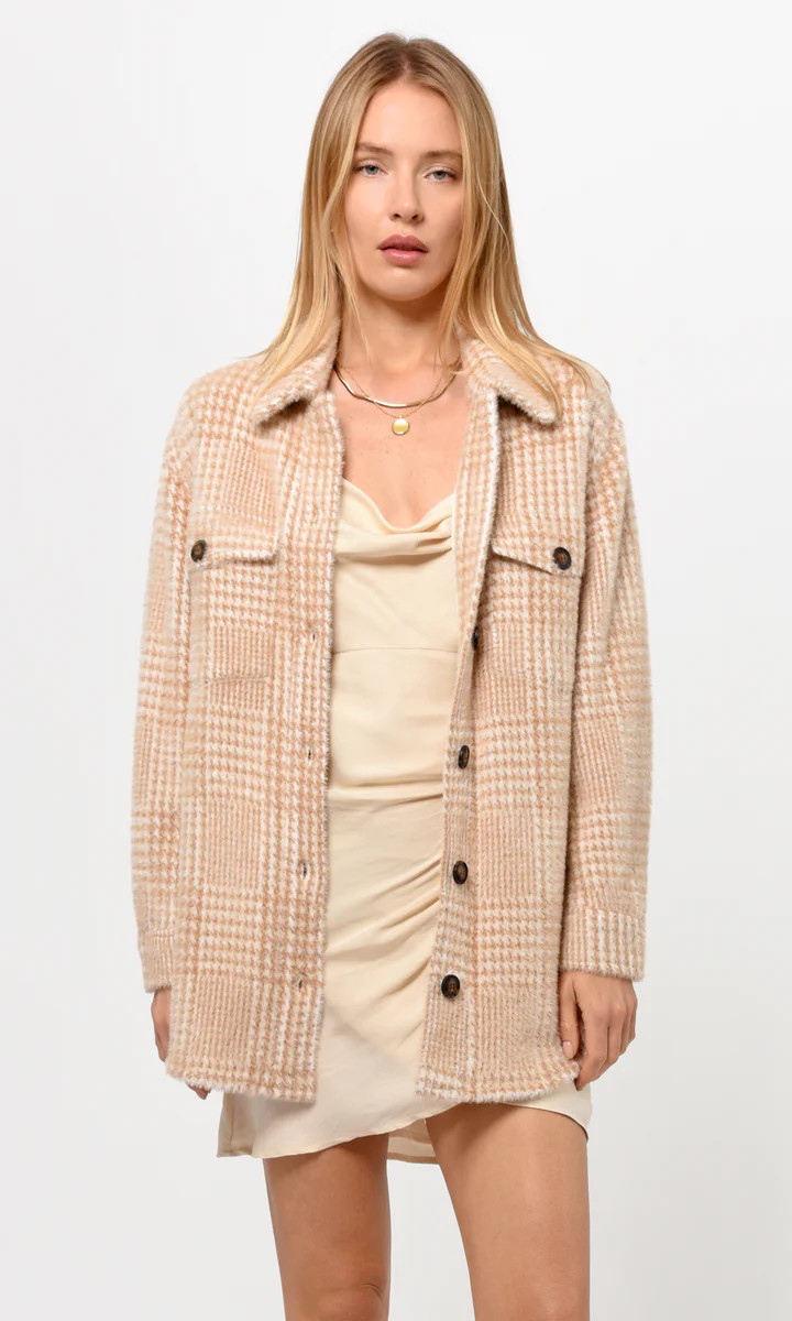 Aly Glenplaid Cozy Soft Shirt Jacket | Greylin Collection | Women's Luxury Fashion Clothing 
