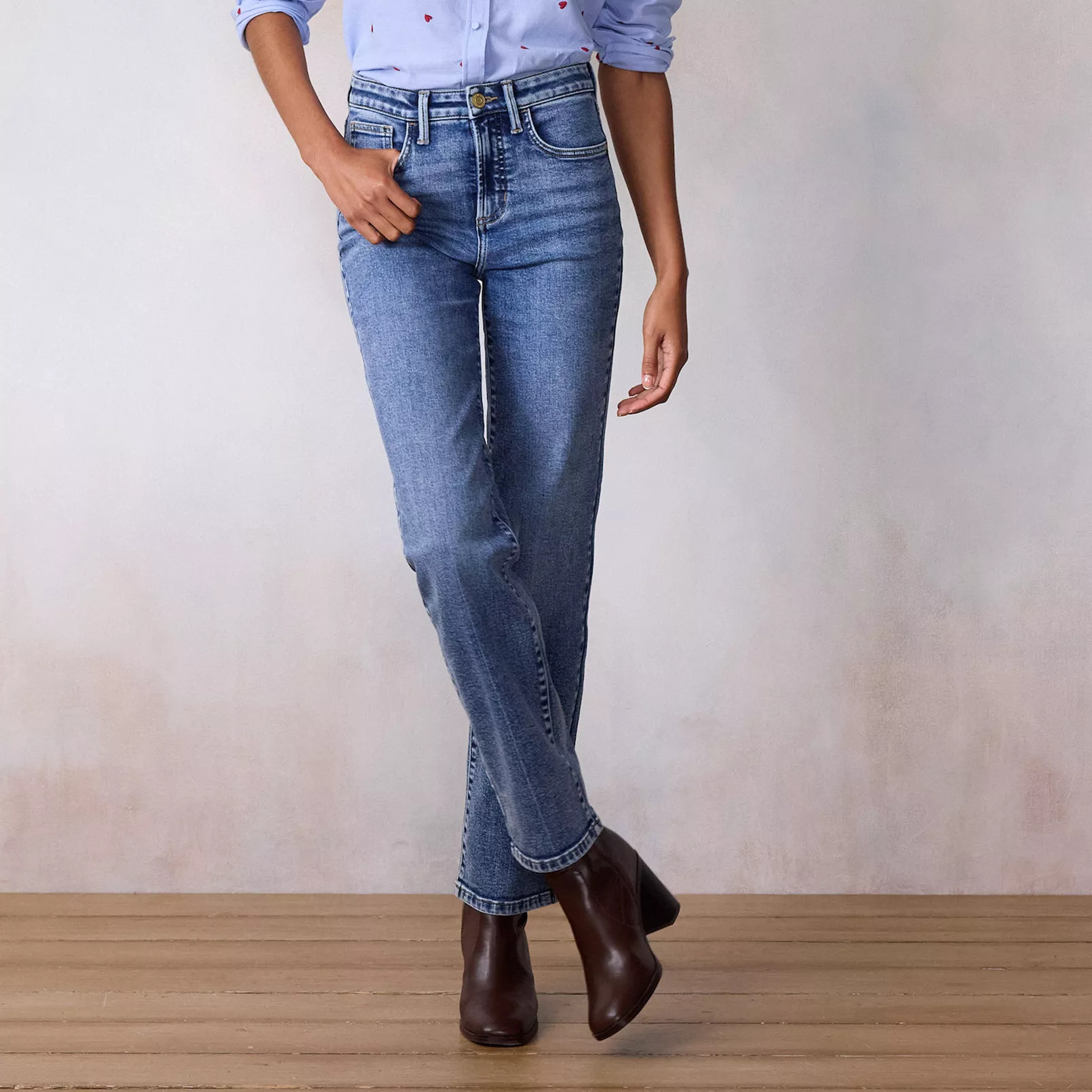 Women's LC Lauren Conrad Super High Rise True Straight Jeans | Kohl's