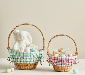 Belmont Gingham Easter Basket Liners | Pottery Barn Kids
