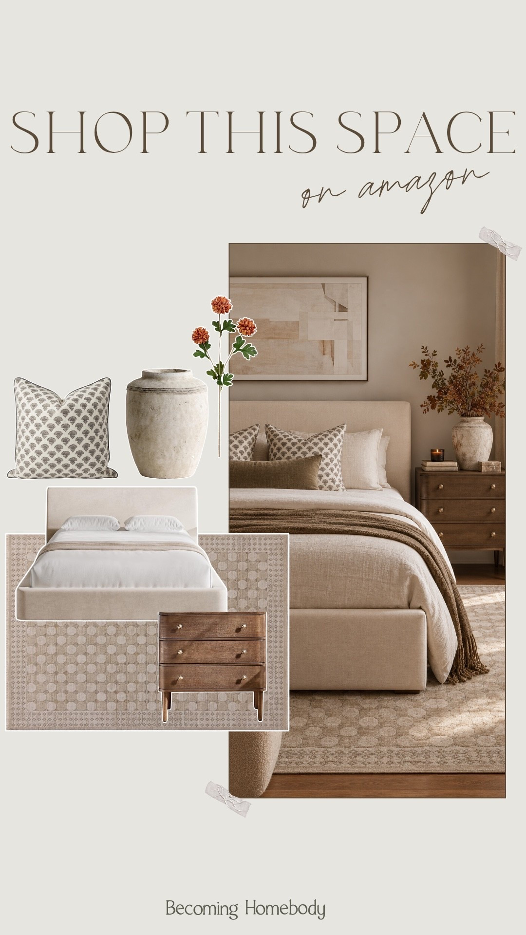 Shop this space 🤎 A pretty primary bedroom decorated for fall. 🍂☺️ All from Amazon home, too! Amazon Bedroom

#LTKHome