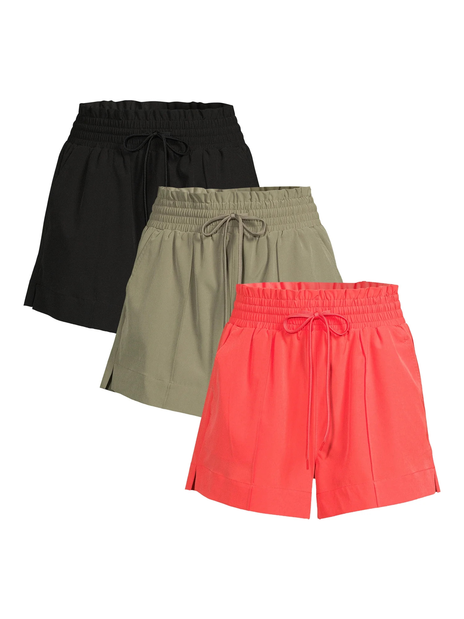 No Boundaries Juniors Seamed Stretch Shorts, 3-Pack | Walmart (US)