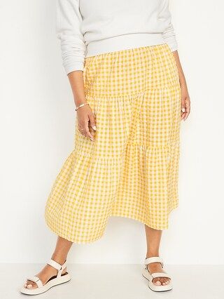 High-Waisted Tiered Seersucker Maxi Skirt for Women | Old Navy (US)