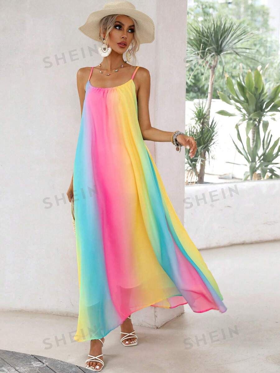 SHEIN VCAY Ombre Print Cami Dress | SHEIN