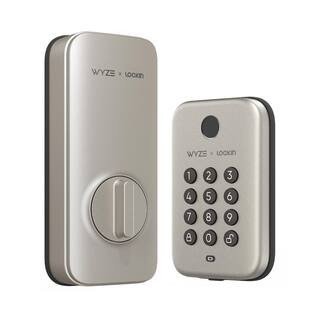 Satin Nickel Smart Lock, Fingerprint Keyless Entry, Bluetooth Deadbolt Replacement, App Monitoring and Scheduled Access | The Home Depot