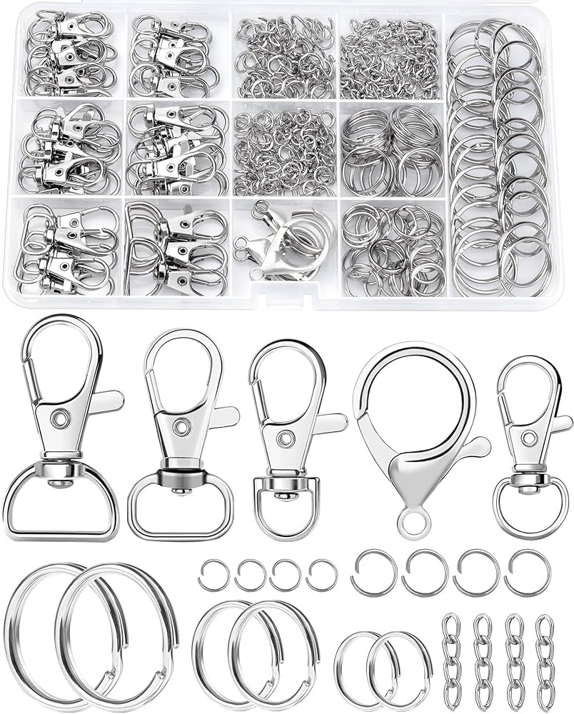 325PCS FIVEIZERO Keychain Making Kit - Keychain Clip with Key Ring, Lobster Claw Clasp, Swivel Sn... | Amazon (US)