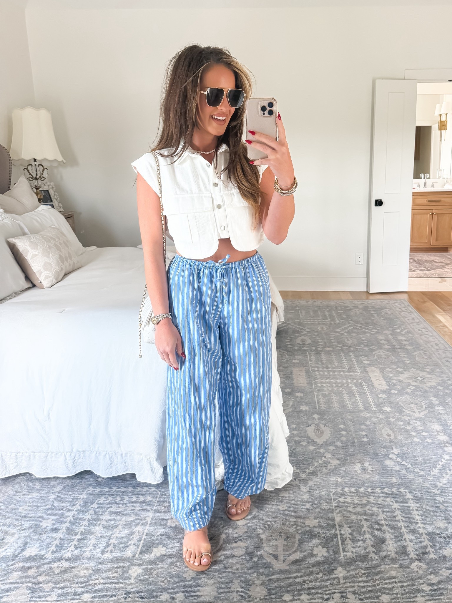 Denim cropped shirt + striped linen pants for the win! ☀️

#LTKSummerEdit #LTKStyleTip #LTKFindsUnder50