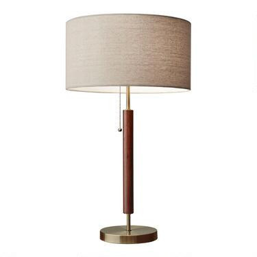 Hamilton Wood And Antique Brass Table Lamp | World Market