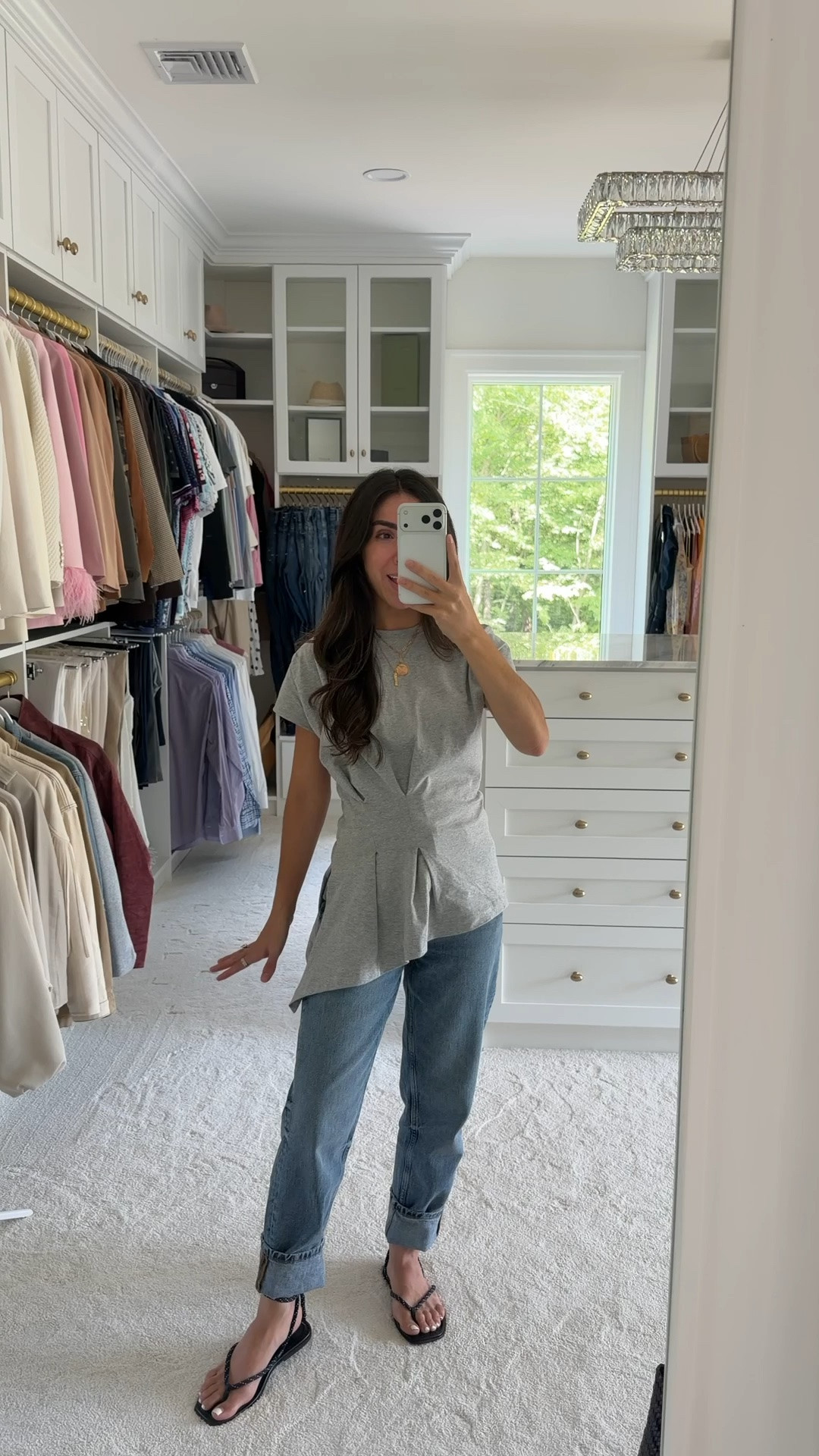 Size small in shirt and size 26 in jeans - went up a half size in sandals that are on sale!!

#LTKootd #LTKPetite #LTKstorytime