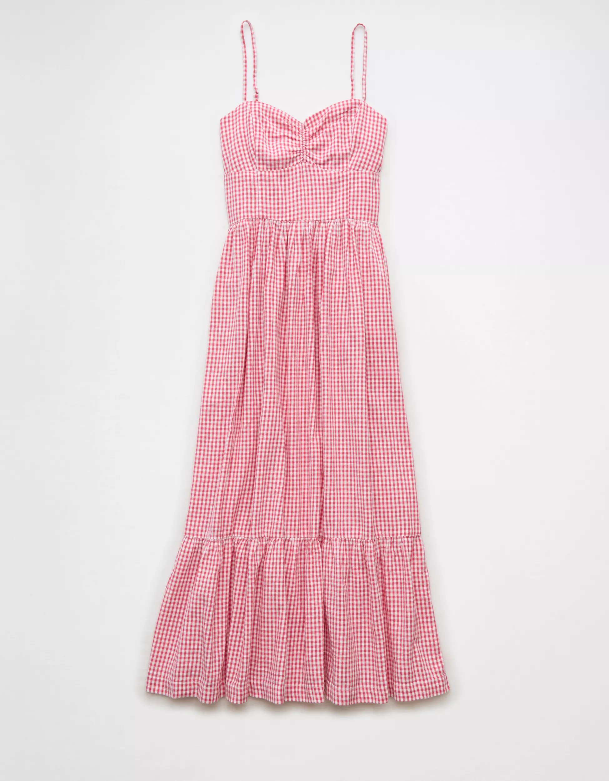 AE Sweetheart Gingham Midi Dress | American Eagle Outfitters (US & CA)