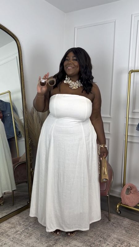 Amazon White Linen Dress with Pockets and lined. Such a great find! Wearing an XXL

Necklace was a TJ Maxx Find
Pjs are a 3X

Plus Size Fashion, Plus Size White Dress

#LTKFindsUnder100 #LTKPlusSize #LTKVideo