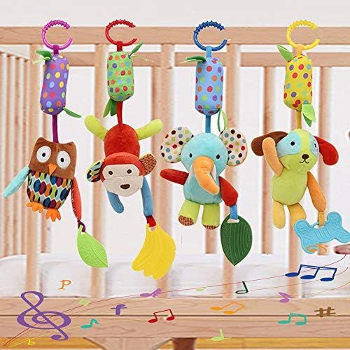 Binen Baby Toy Soft Hanging Rattle Learning Toy with Teethers Plush Animal C-Clip Ring Infant New... | Amazon (US)