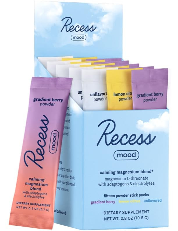 Recess Mood Powder, Magnesium L-Threonate Blend with Passion Flower, L-Theanine, Electrolytes, Ma... | Amazon (US)