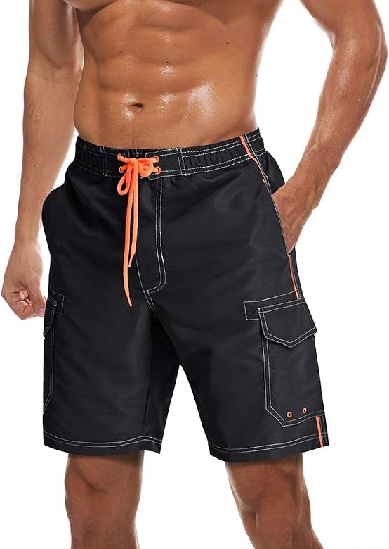 TACVASEN Gym Workout Shorts for Men Drawstring Waist Running Shorts Mens Black | Amazon.com | Amazon (US)