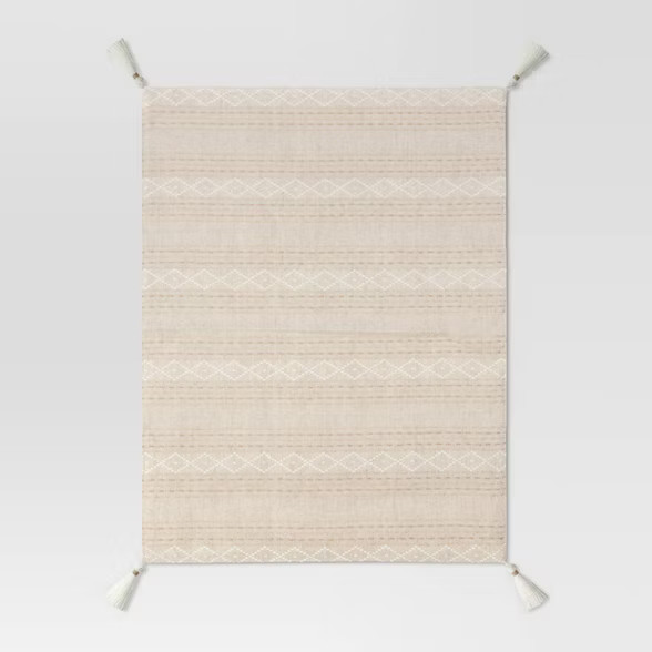 Cotton Printed Placemat with Tassels Beige - Threshold™ | Target