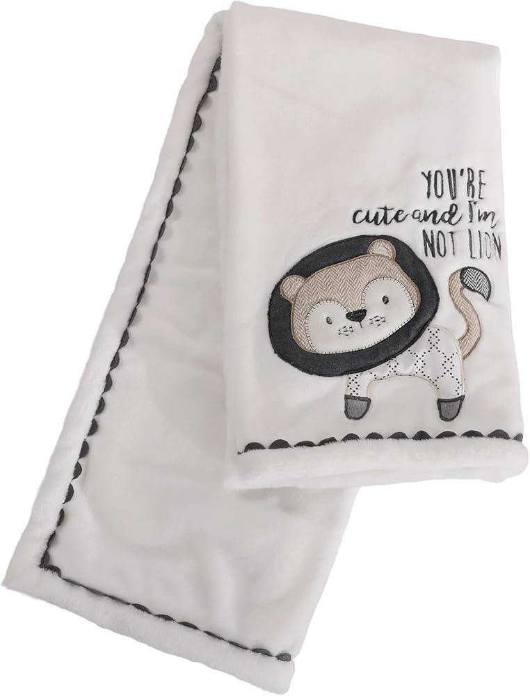 Levtex Baby - Tanzania Plush Blanket - Appliqued and Embroidered Lion on Cream Plush - You're Cut... | Amazon (US)