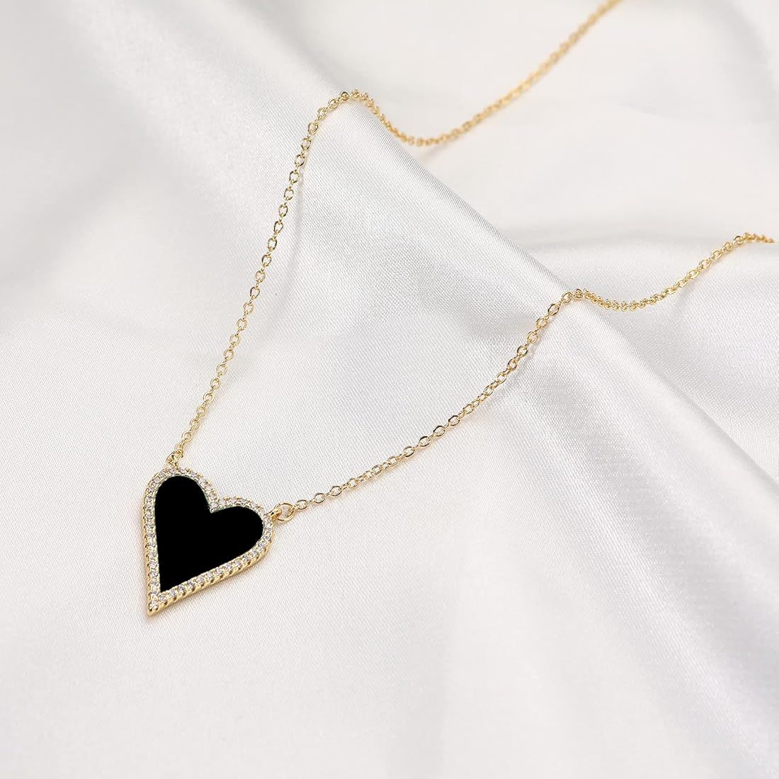JINGDR Heart Necklace for Women Girls Trendy Preppy Jewelry Gold Plated Love Heart Pendant, Heart... | Amazon (US)