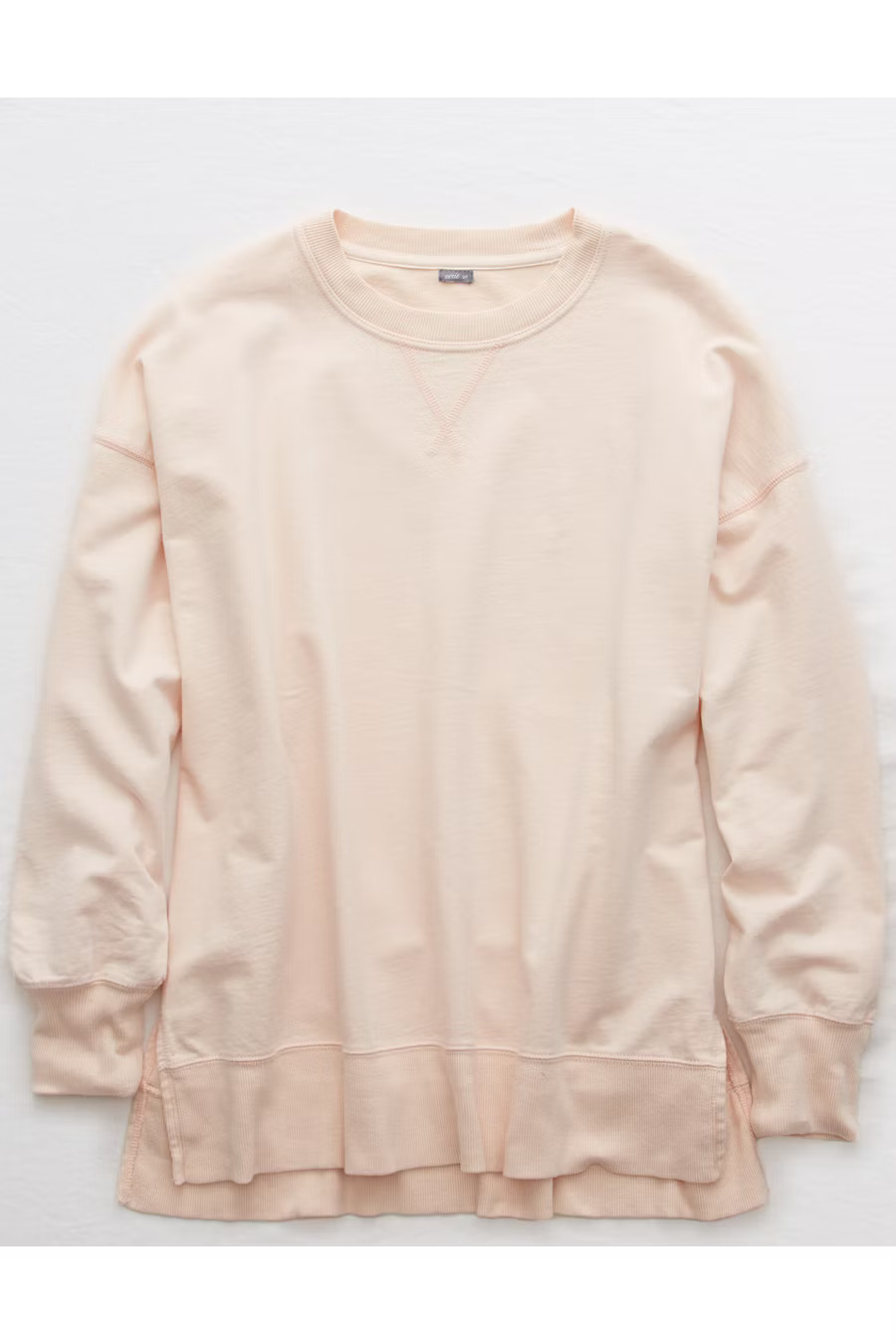 Aerie Oversized Crew Sweatshirt Women's Pink Clay S | American Eagle Outfitters (US & CA)