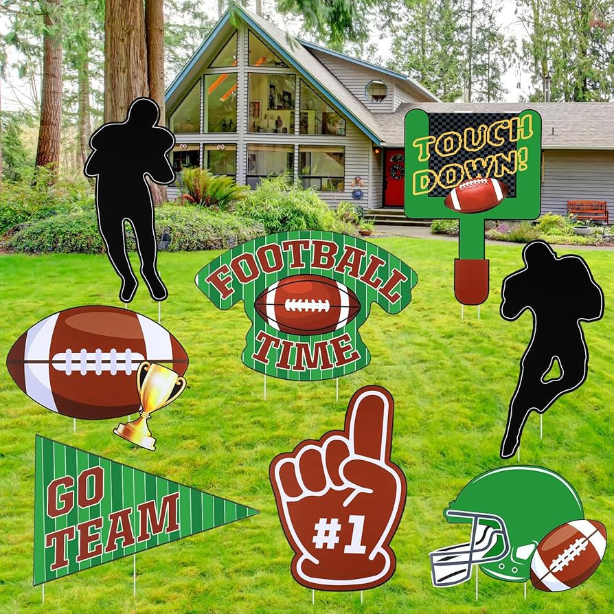 Leinuosen 8 Pcs 16 Inch Large Football Yard Sign Jumbo Outdoor Lawn Decorations Football Yard Sig... | Amazon (US)
