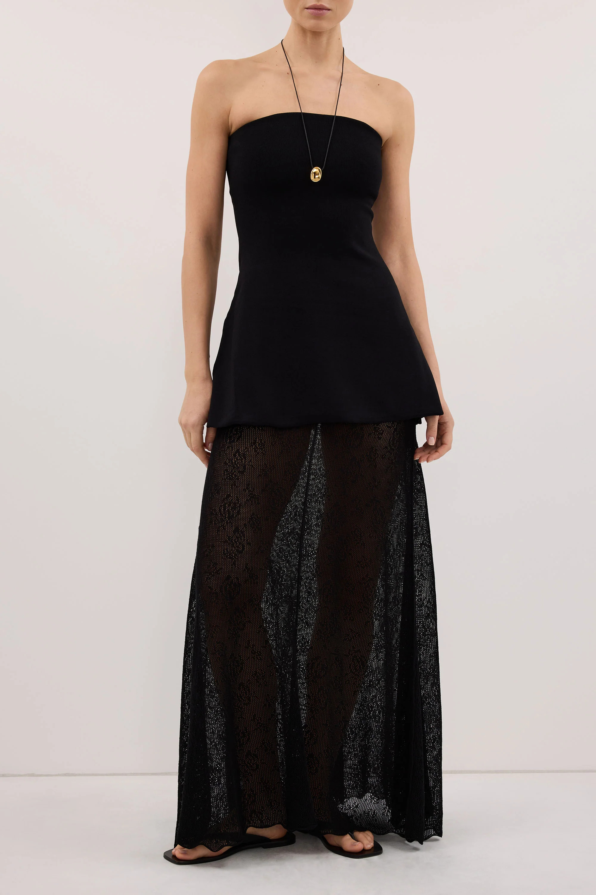 DELIA BLACK LACE MAXI SKIRT | DISSH