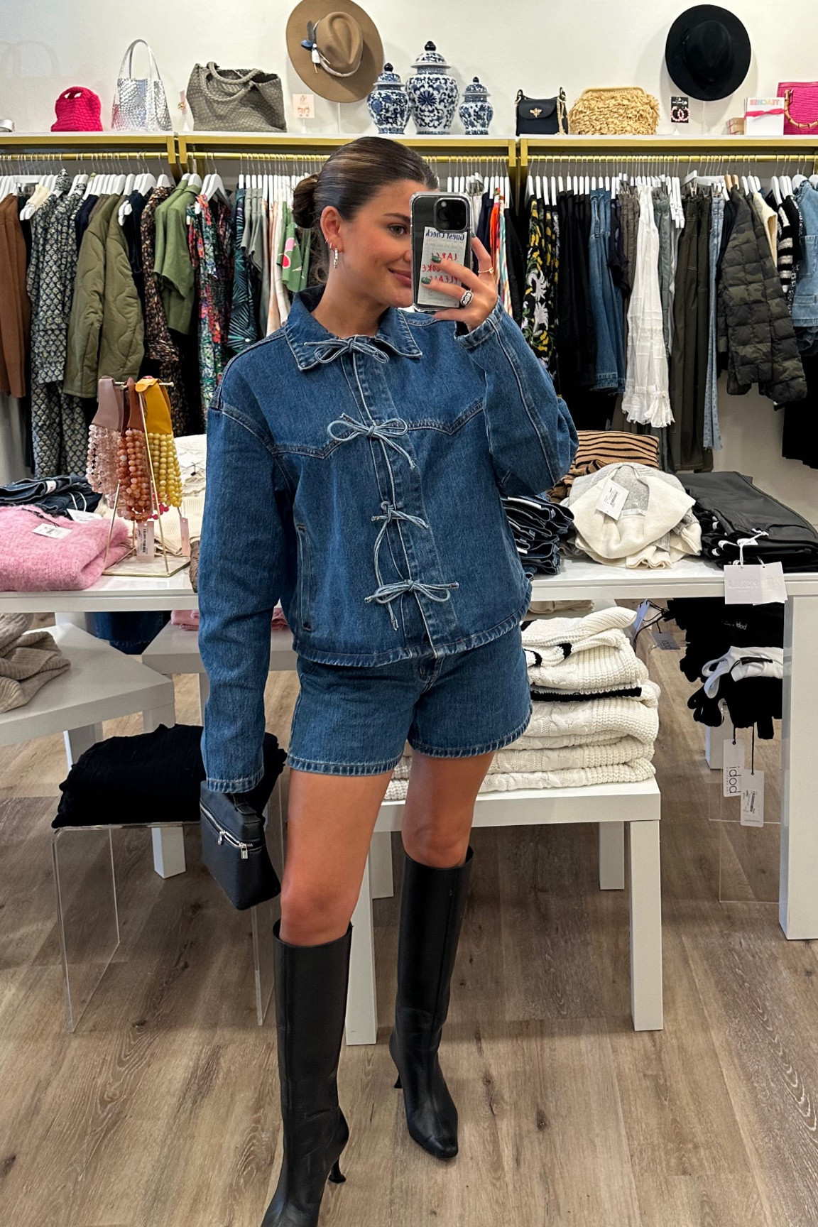 Obsessed with this glassons denim set for fall! Paired with black boots - these are by far but found some for less! Wearing side 2 in the shorts (they run small) 

#LTKStyleTip #LTKSeasonal #LTKFindsUnder100