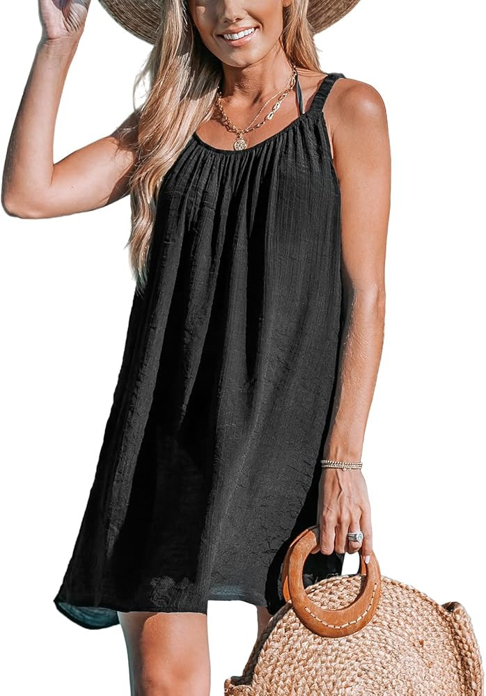 CUPSHE Women's Bathing Suit Cover Ups Sleeveless Swimsuit 2024 Summer Coverup Basic Beach Dress | Amazon (US)
