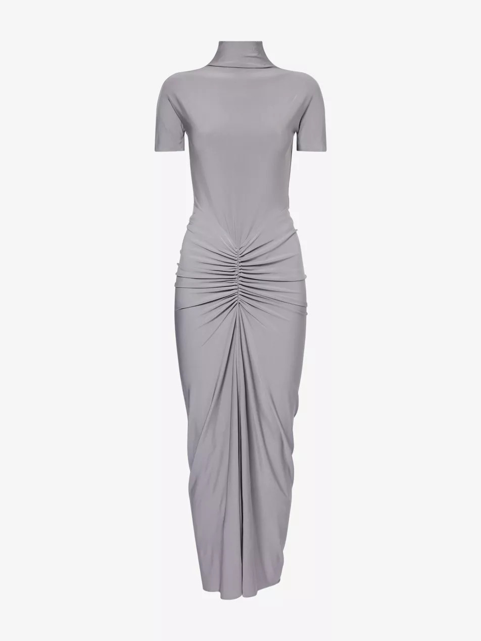 Draped High-Neck Stretch-Woven Maxi Dress | Selfridges