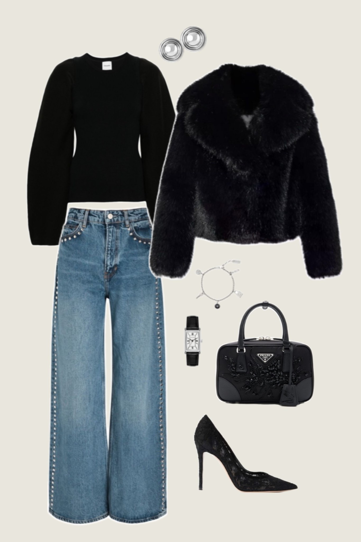 Black crop fur coat outfit idea, date night outfit, girls night out

#LTKSeasonal