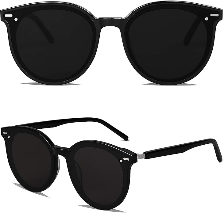 SOJOS Classic Round Sunglasses for Women Men Retro Vintage Shades Large Plastic Frame Sunnies SJ2... | Amazon (US)