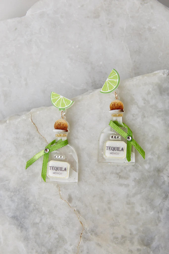 Not So Vivid Memories Green Multi Tequila Earrings | Red Dress 