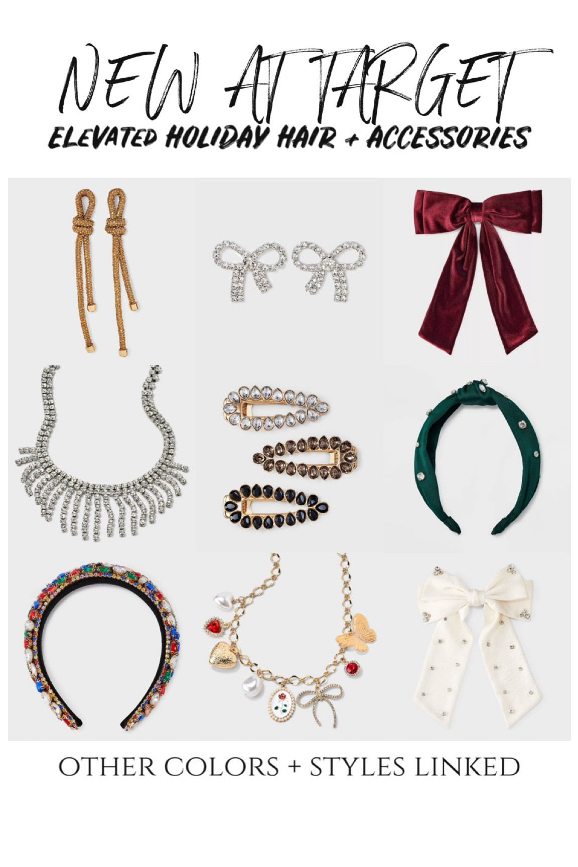 New at Target 
Elevated holiday accessories and hair looks💚❤️🎄

#LTKStyleTip #LTKHoliday #LTKFindsUnder50