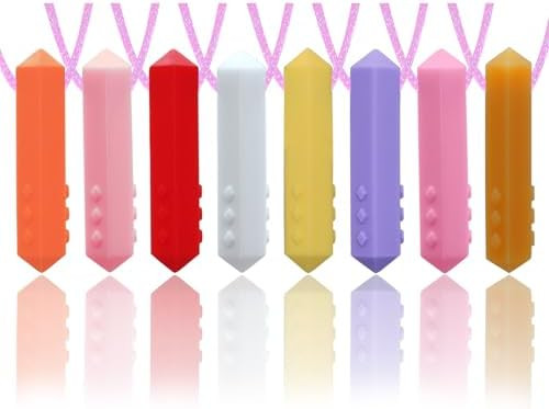 Chew Necklace for Sensory Kids Girls, 8 Pack Sensory Chew Necklaces for Autistic Children with AD... | Amazon (US)