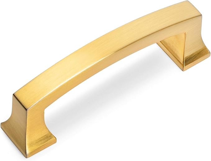 10 Pack - Cosmas 755-3BB Brushed Brass Contemporary Cabinet Hardware Handle Pull - 3" Inch (76mm)... | Amazon (US)