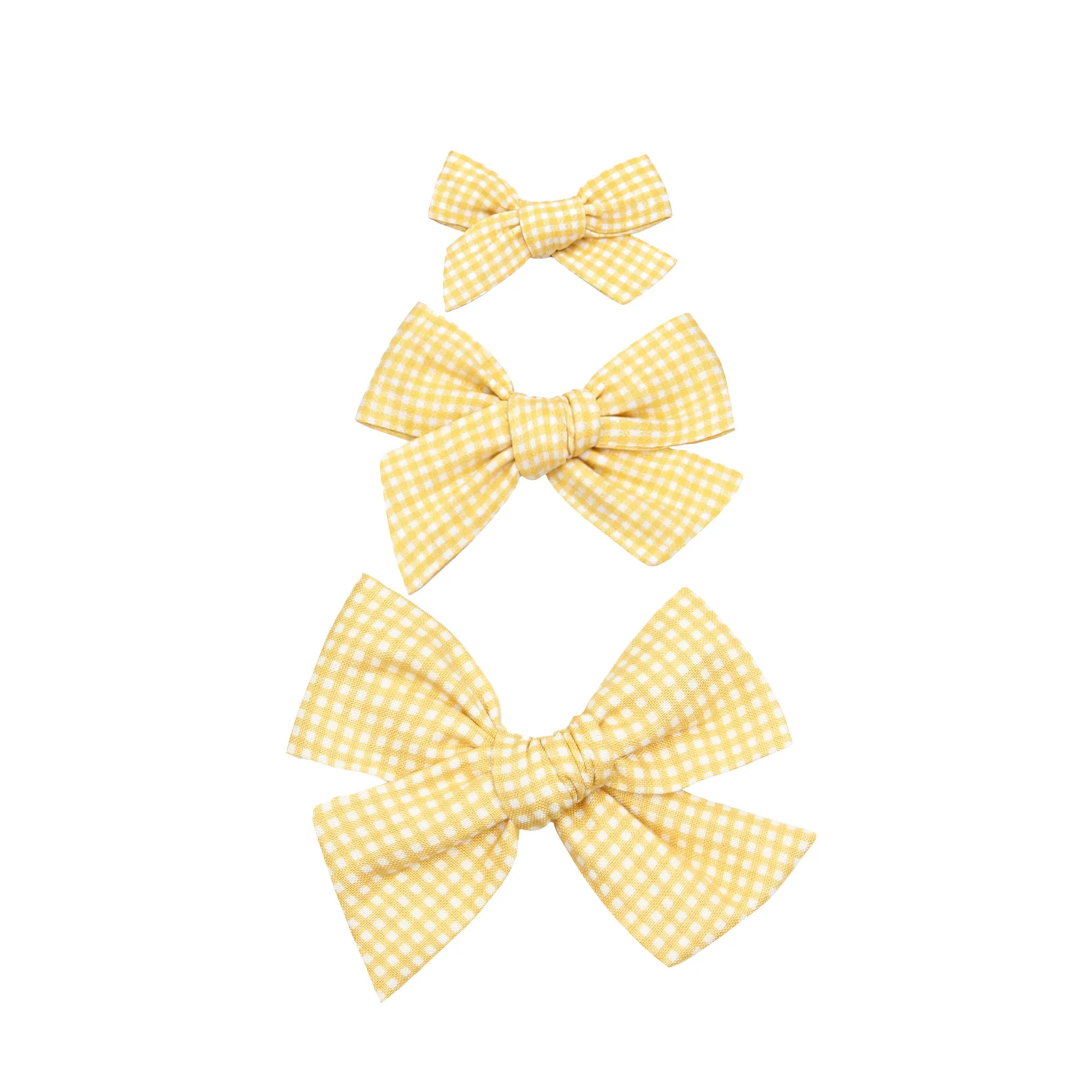 Classic Bow - Yellow Gingham Clip | Lou Lou & Company