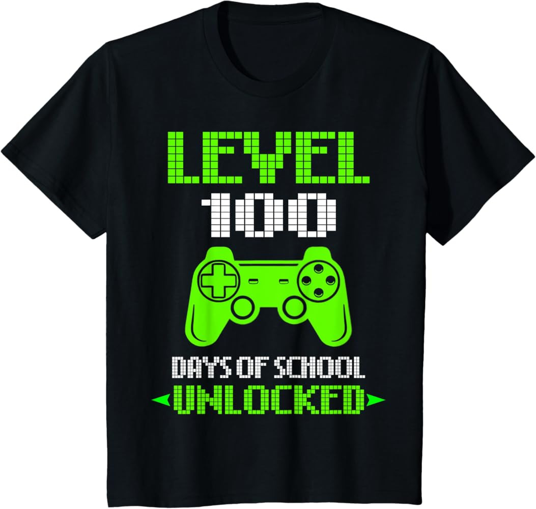100th Day of School Shirt Kids Video Games Boy Gift Gamer T-Shirt | Amazon (US)