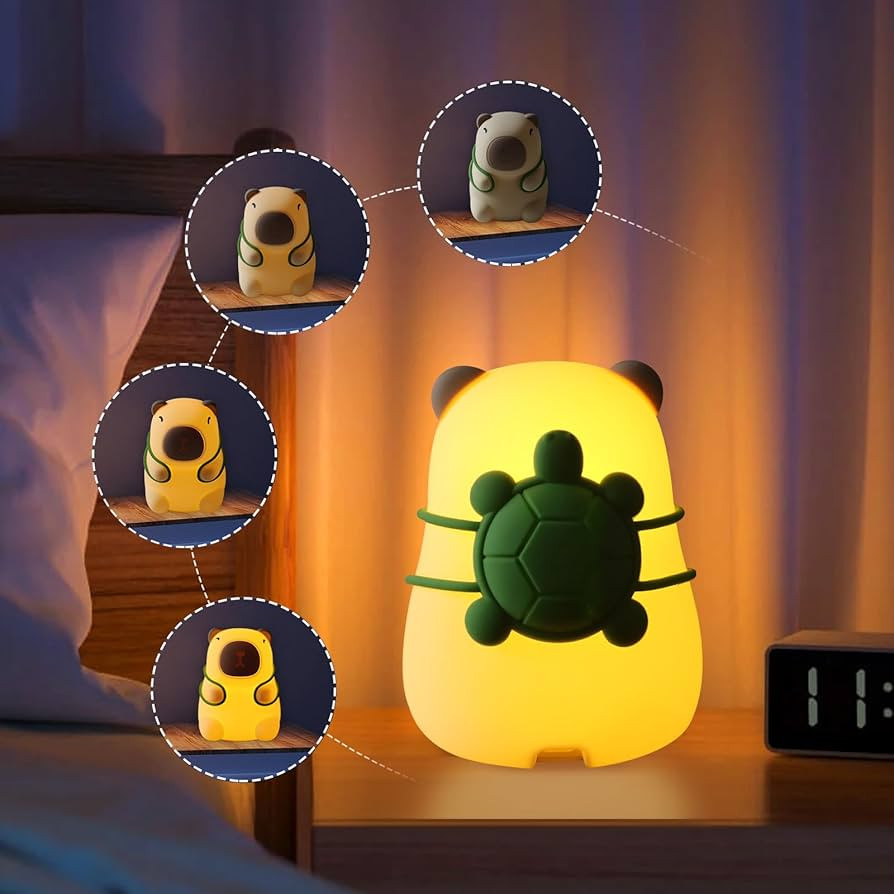Capybara Night Light for Kids ，Adjustable to 3 Brightness Levels and 7 RGB Colors,LED Squishy N... | Amazon (US)