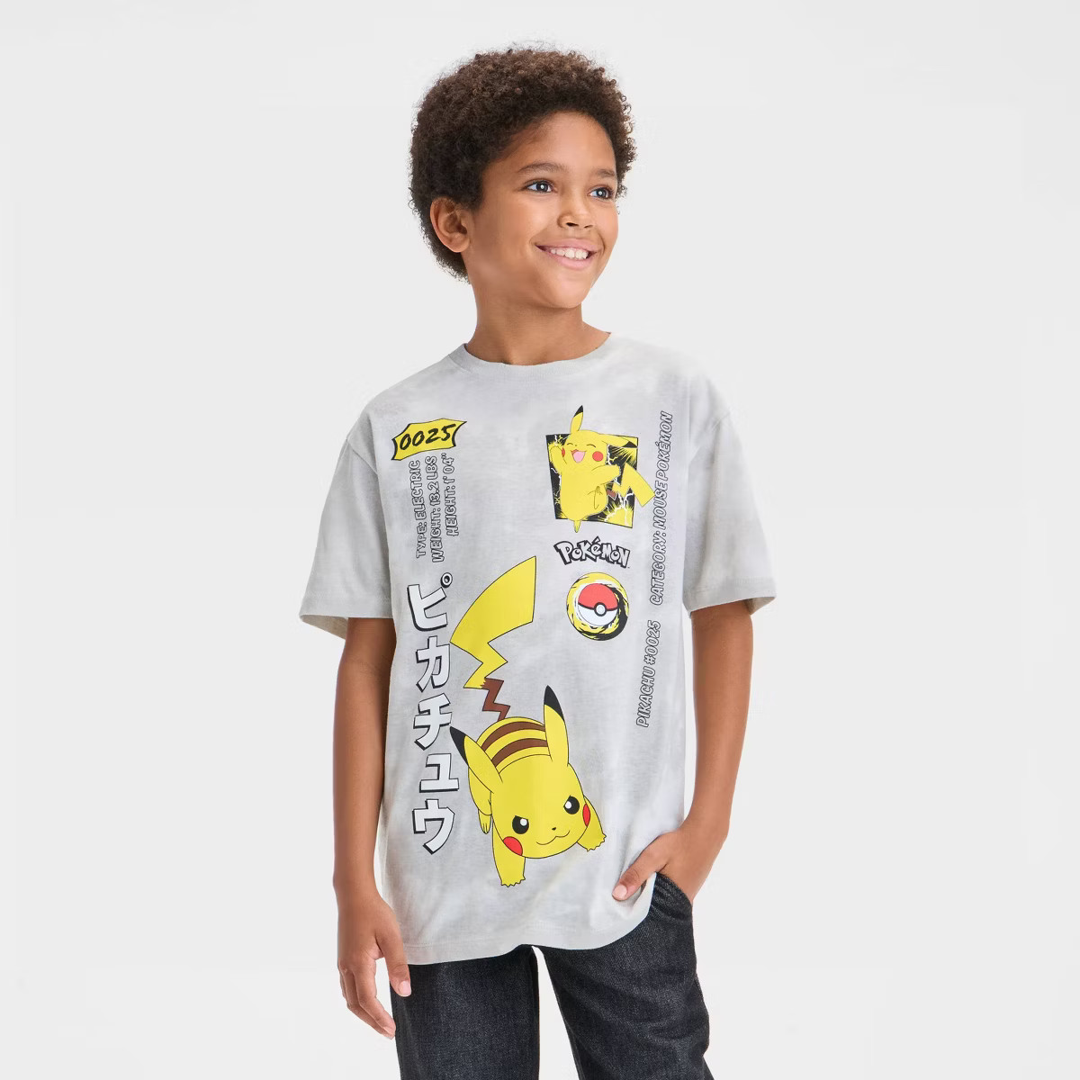 Boys' Pikachu Short Sleeve Graphic T-Shirt - Gray | Target