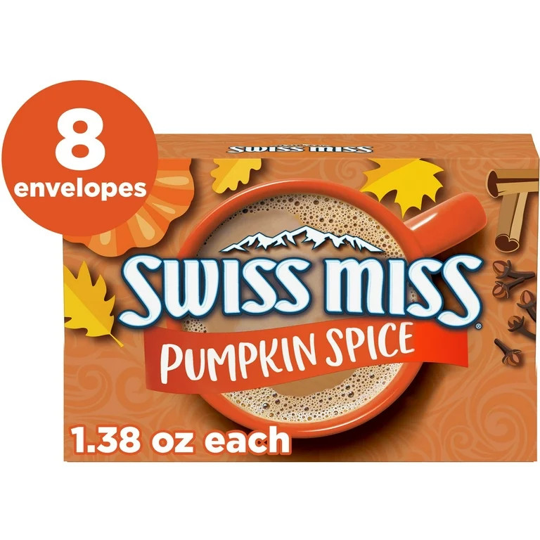 Swiss Miss Pumpkin Spice Flavored Hot Cocoa Mix, 1.38 oz., 8-Count Envelopes | Walmart (US)