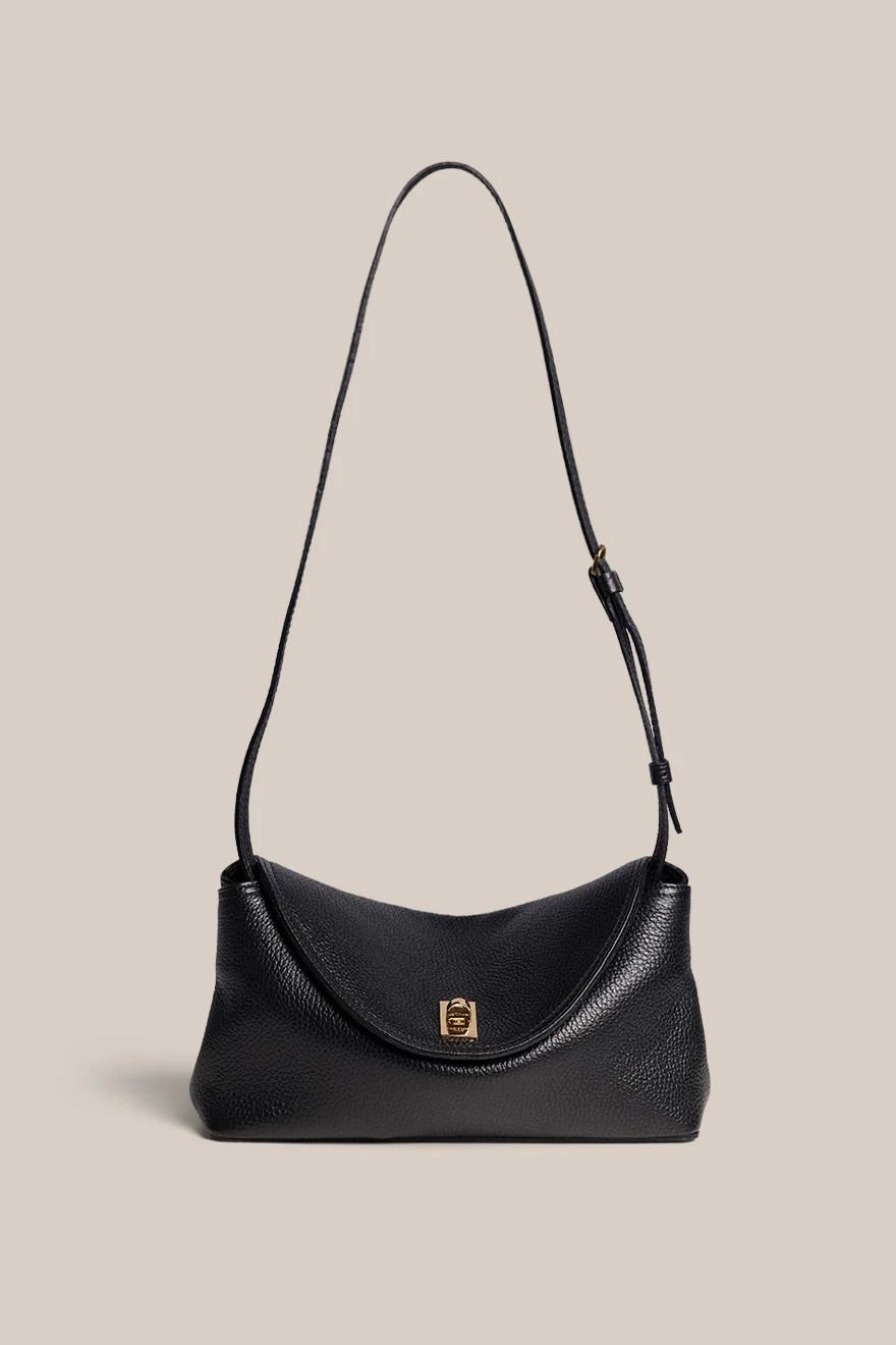 Sloane Black Leather Crossbody Clutch | VESTIRSI