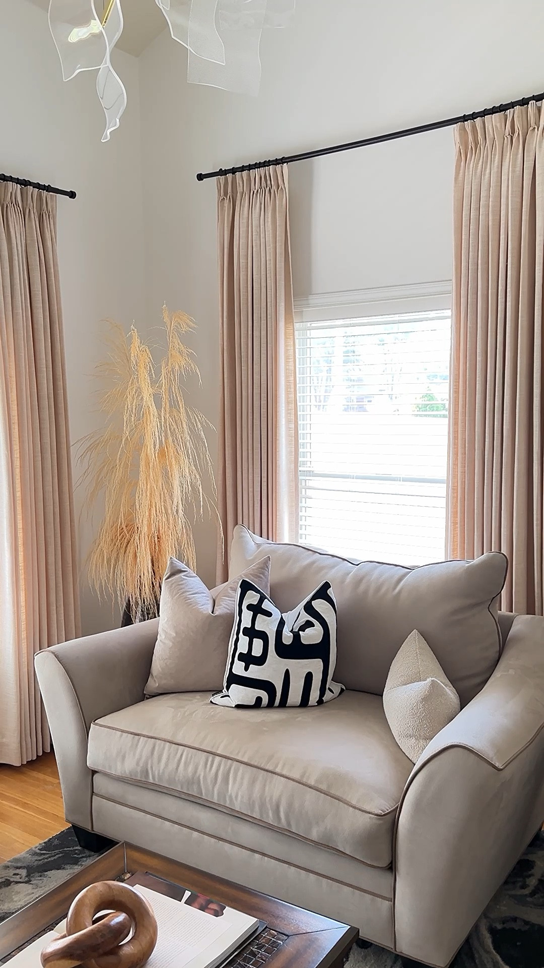 Shop for these pleated curtains. There are other custom options to work in any space bedroom, dining room, office… whatever you’re styling.
Curtain Details:
Liz Linen Drape pleated 
Color: Sand Beige 
Hanging Header Style: Triple Pleat
Single Panel Width: 52 inch
Single Panel Length: 96 inch
Lining Type: Unlined
Body Memory Shape: Yes 

#LTKHome #LTKSaleAlert #LTKU