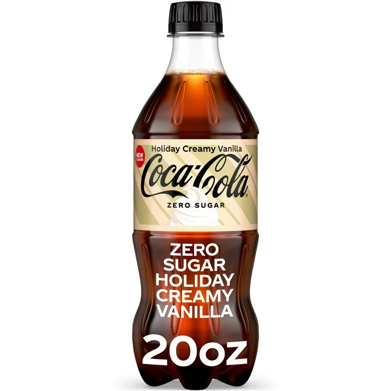 Coca-Cola Zero Sugar Holiday Creamy Vanilla Soda Pop Bottle, 20 fl oz - Walmart.com | Walmart (US)