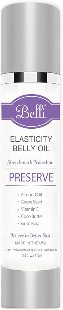 Belli Pregnancy Stretch Mark Belly Oil: 3.8 Ounces of Essential Maternity Skin Care with Vitamin ... | Amazon (US)