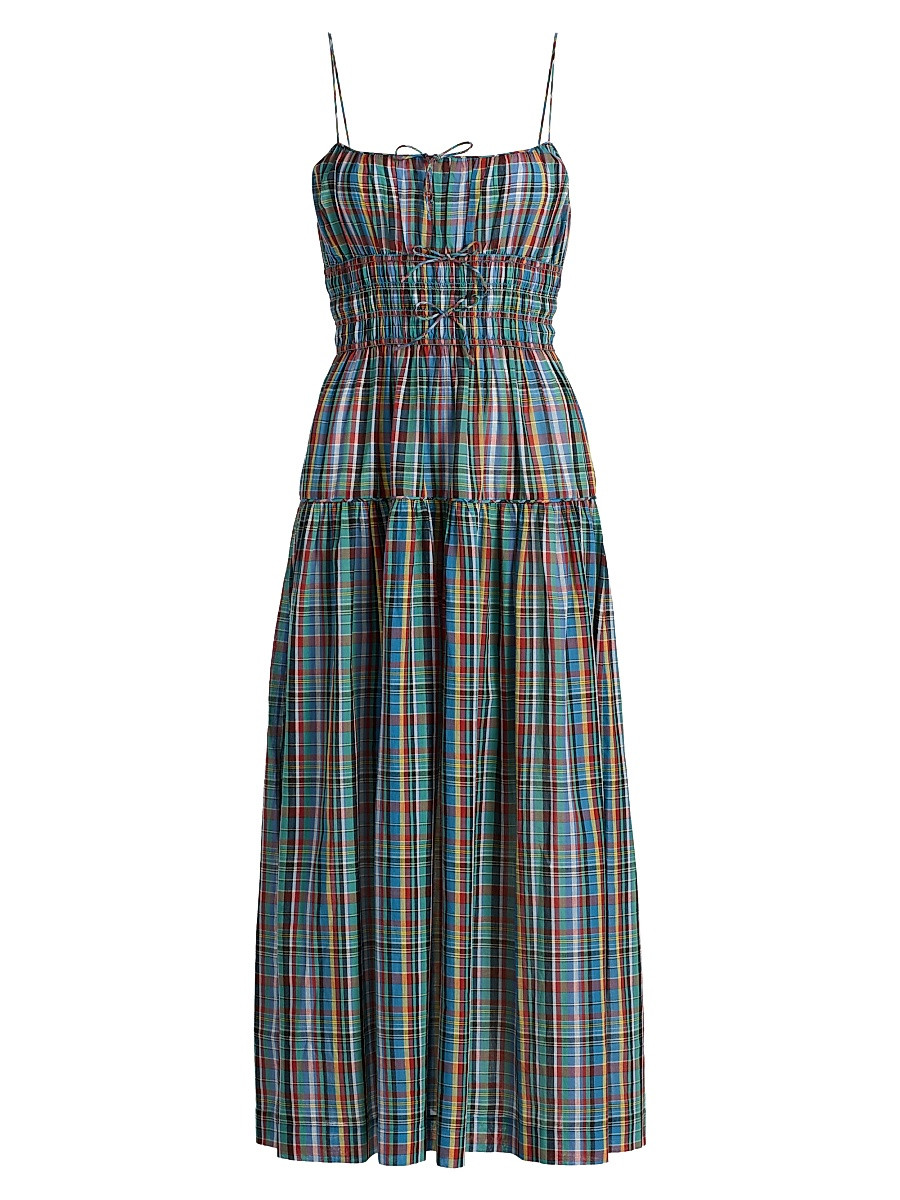 Women's Brielle Plaid Cotton Midi-Dress - Alderbrook Plaid - Size Small | Saks Fifth Avenue