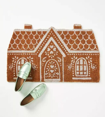 Anthropologie Gingerbread House Doormat Rug Coconut Coir Christmas Mat NEW | eBay US