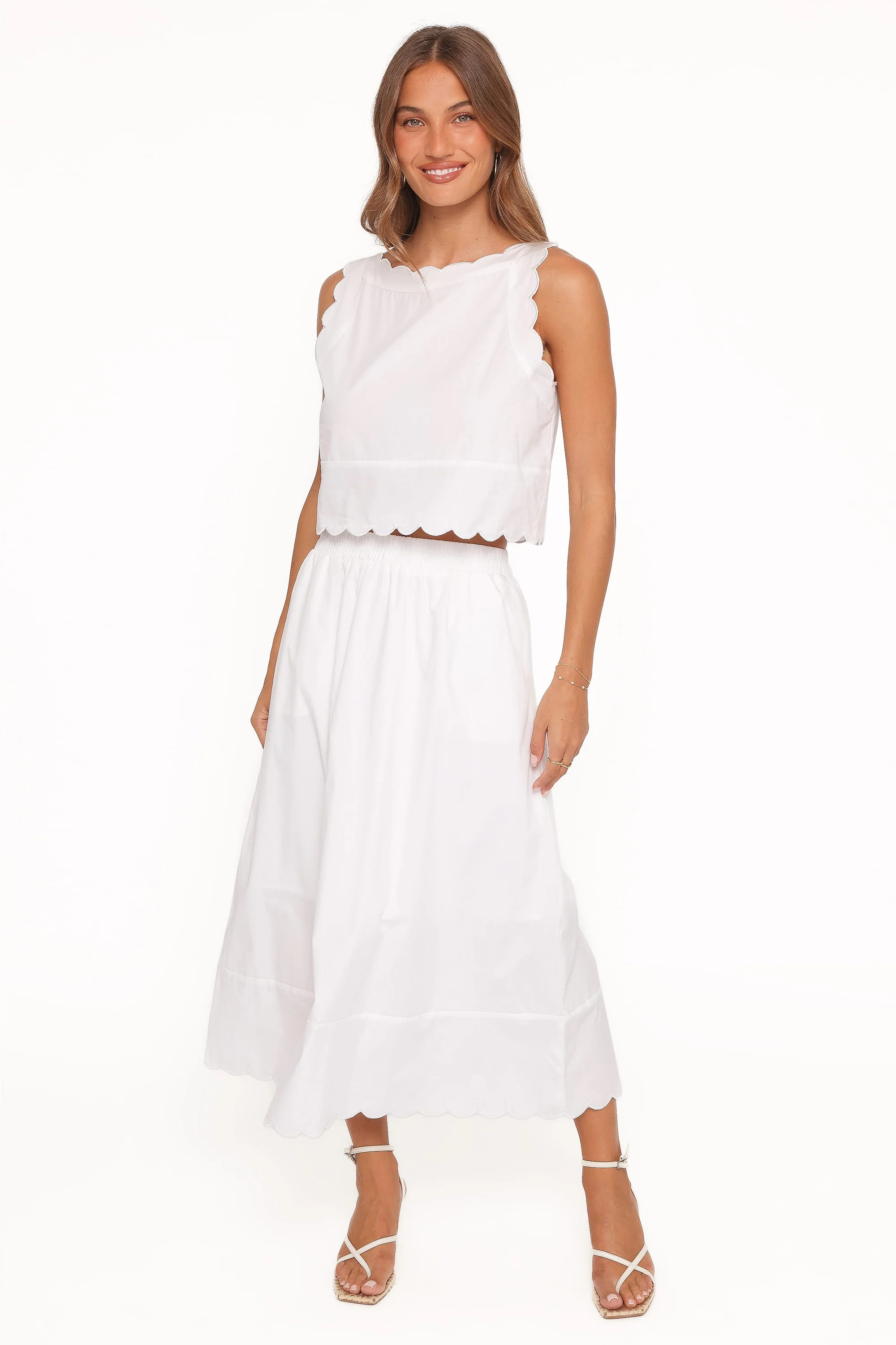 Heather Maxi Skirt Set - White | Petal & Pup (US)