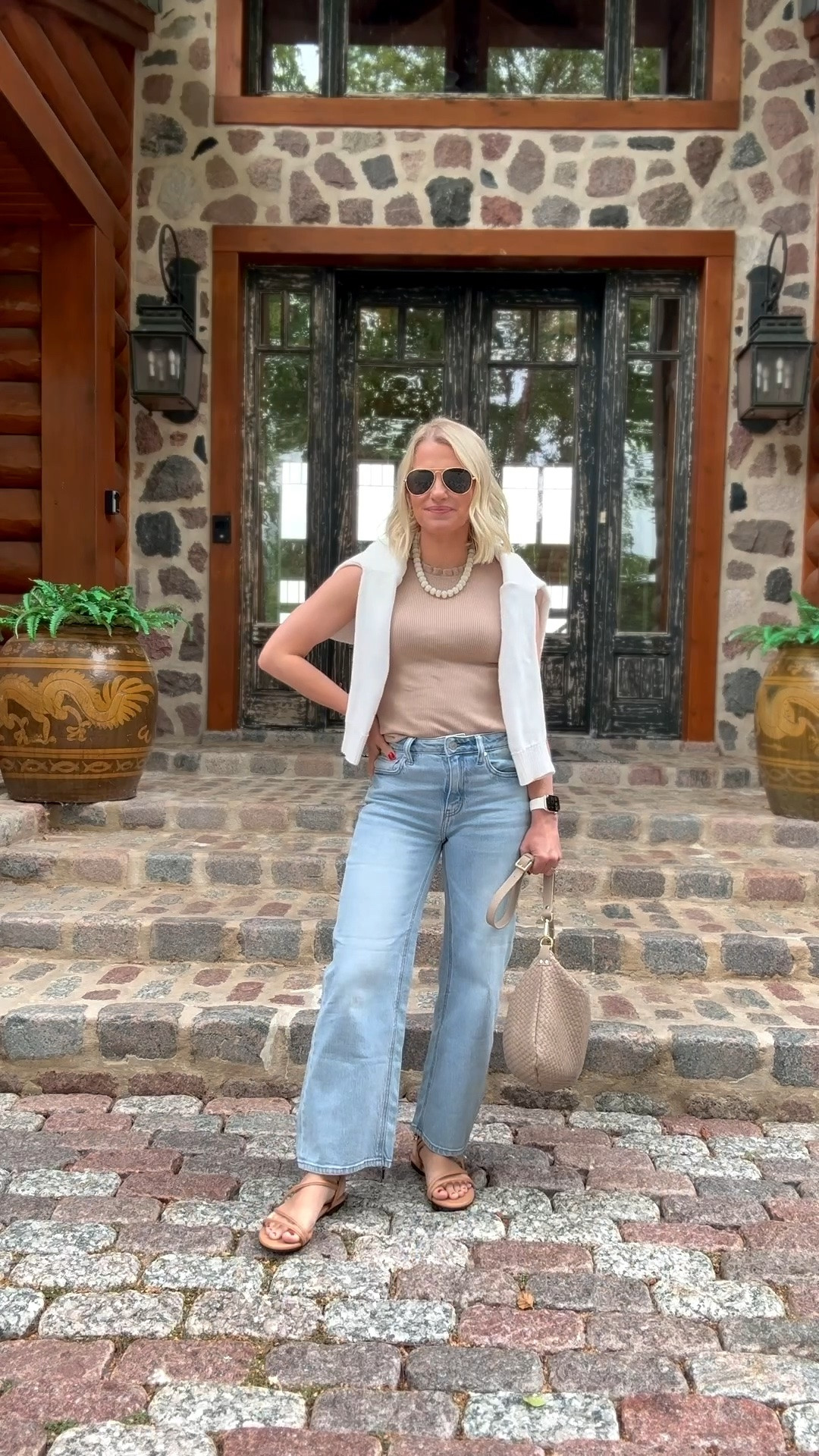 #ootd. What I wore today on vacation in Wisconsin. I love my new jeans from @Quince! They are the Bella stretch relax straight leg jeans in an extra short
length.

#LTKootd #LTKOver40 #LTKPetite