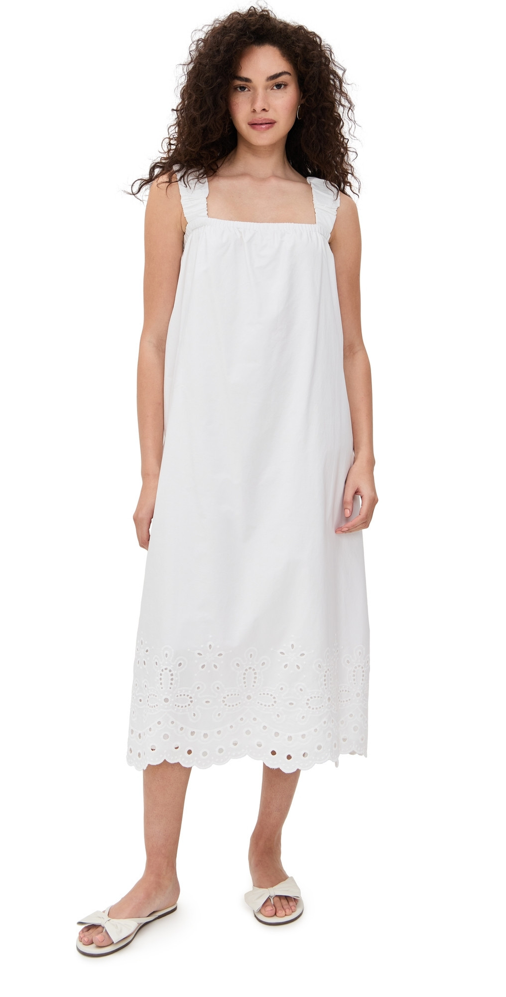 Pixie Market Cotton Eyelet Midi Dress White S | Shopbop