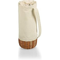 PICNIC TIME Malbec Insulated Canvas and Willow Wine Bottle Basket, Fully Insulated Wine Bag, Dura... | Amazon (US)